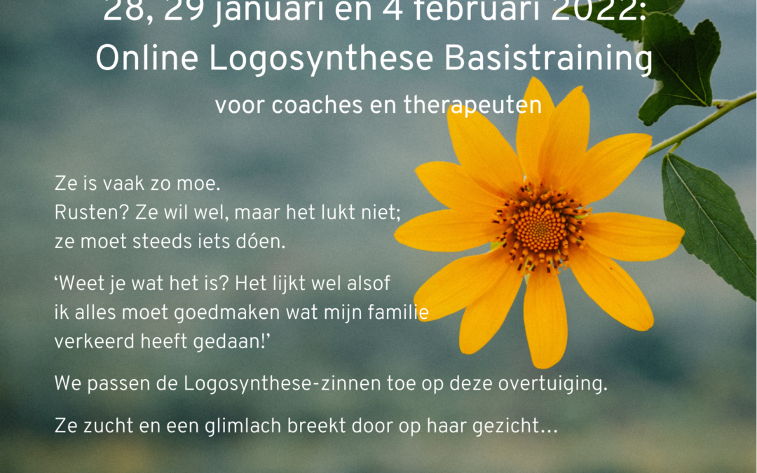 Januari 2022: Online Logosynthese Basistraining voor coaches en therapeuten